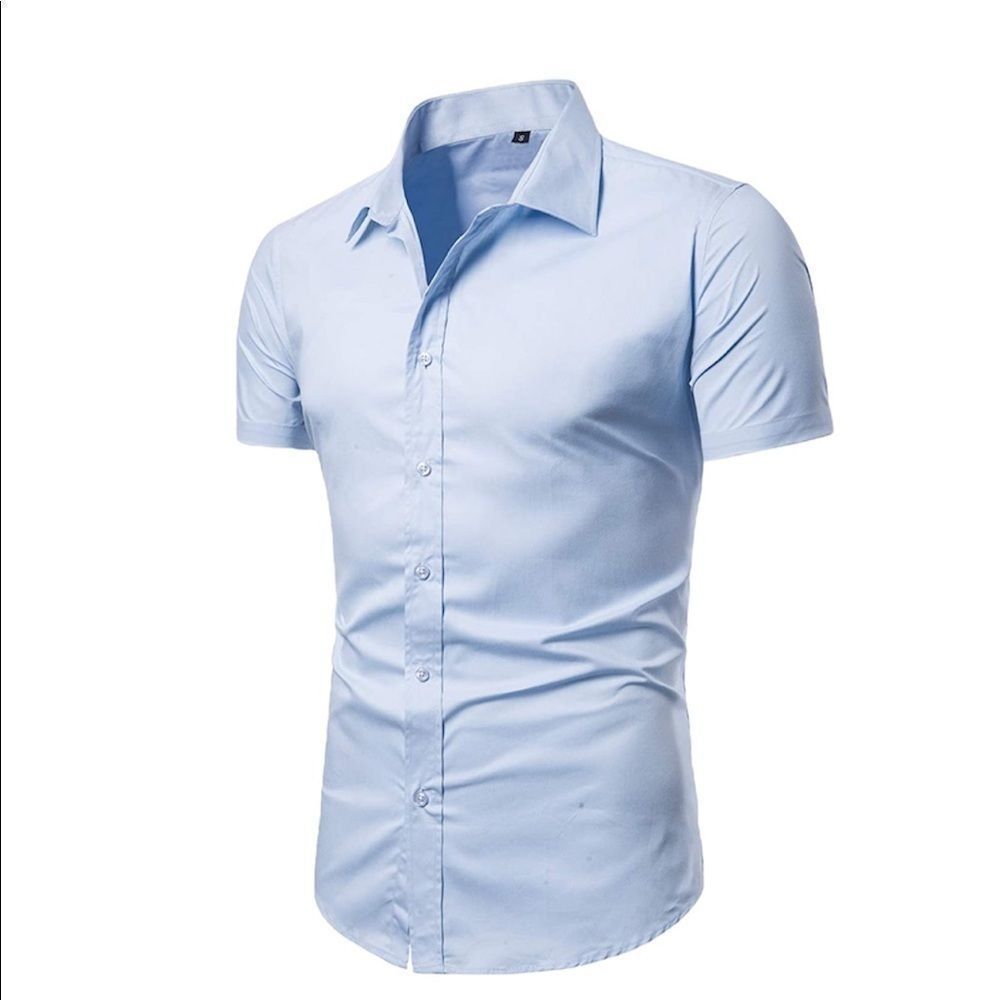 NWT LOCALMODE Large Mens Regular Fit Button Down Short Sleeve Shirt